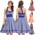 Grace Karin Halter Vestido Cotton Housewife Vintage Retro 50s Pinup Vintage Vestido CL6091-4